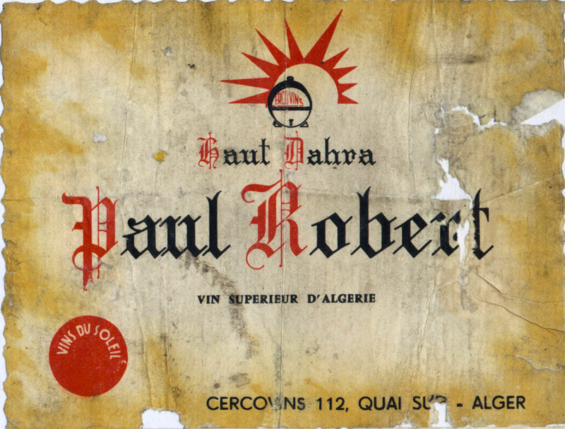 Этикетка на вино Пауль Роберт