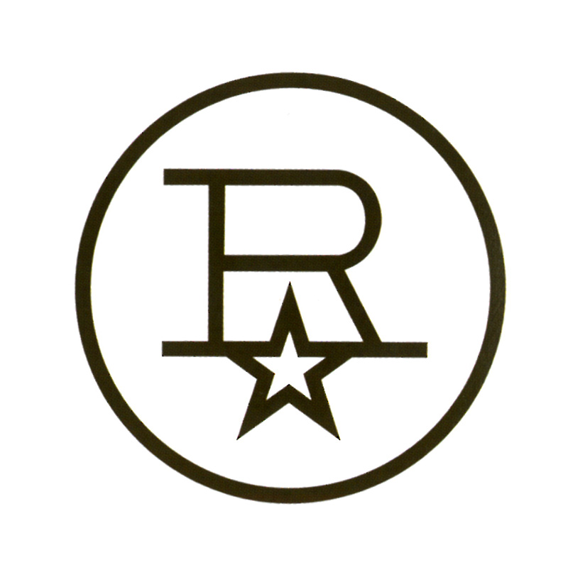 Логотип с буквой R и звездой по середине 